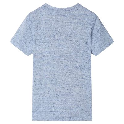 Детска тениска с къс ръкав, син меланж, 92