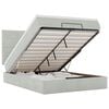 vidaXL Османска легло с матраци и LED, светлосиво, 140x200 см, кадифе