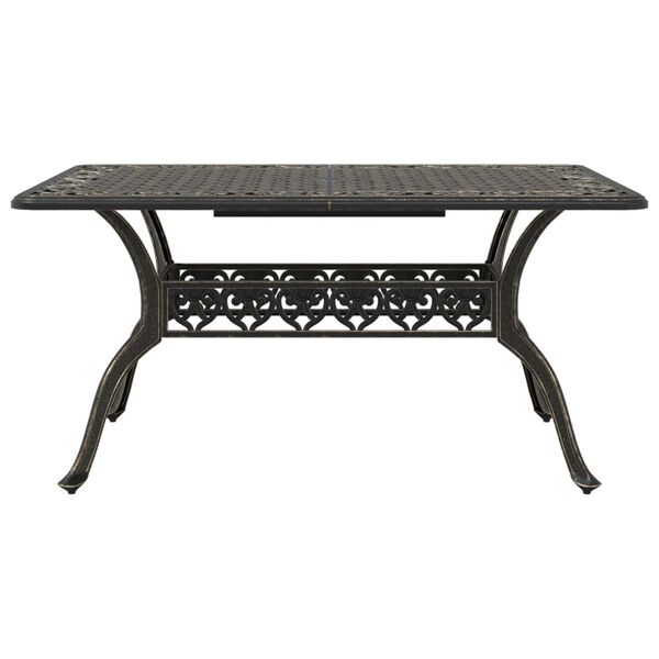 vidaXL Градински трапезен комплект, 5 части, бронз, лят алуминий