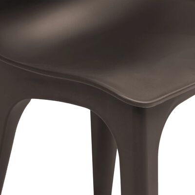 vidaXL Градински столове, 2 бр, кафяви, пластмаса