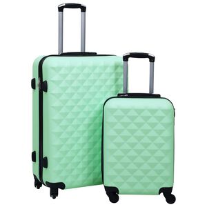 vidaXL Комплект твърди куфари с колелца, 2 бр, мента, ABS