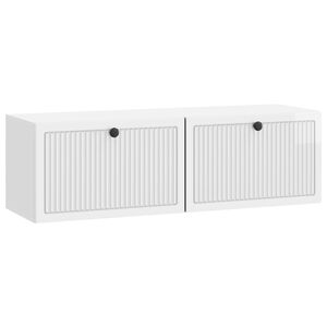 vidaXL Стенно монтиран ТВ шкаф Бял гланц 98 x 31 x 30 см