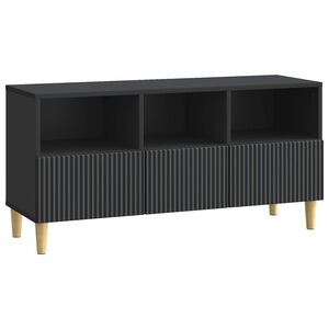 vidaXL ТВ шкаф с чекмедже Черно 102 x 34,5 x 50 см Инженерна дървесина