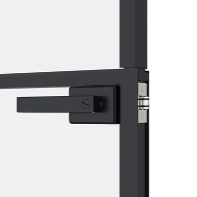 vidaXL Интериорна врата черна 102x201,5 см закалено стъкло и алуминий