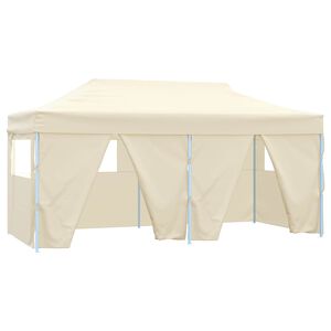 vidaXL Парти шатър 291 x 580 x 315 см Кремаво Оксфордска тъкан