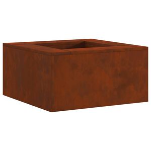vidaXL Котел за огън Ръждясало 60 x 60 x 30 cm Патинираща стомана