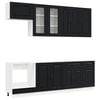 vidaXL Кухненски единица KALMAR 8 pcs Черно Инженерна дървесина