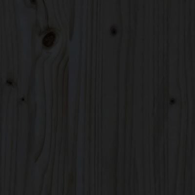 vidaXL Разтегателна кушетка, черна, борово дърво масив, 2x(90x190) см