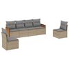 vidaXL Градински диван с възглавници, 6 части, бежов полиратан