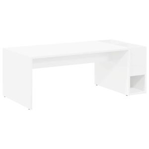 vidaXL Масичка за кафе Бяло 101,5 x 50 x 37 см Инженерна дървесина