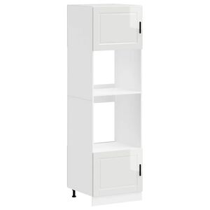 vidaXL Шкафове за фурна 2 бр Porto, бял гланц, инженерно дърво