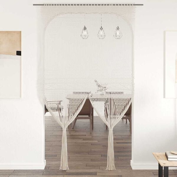 vidaXL Завеса макраме, 140x240 см, памук