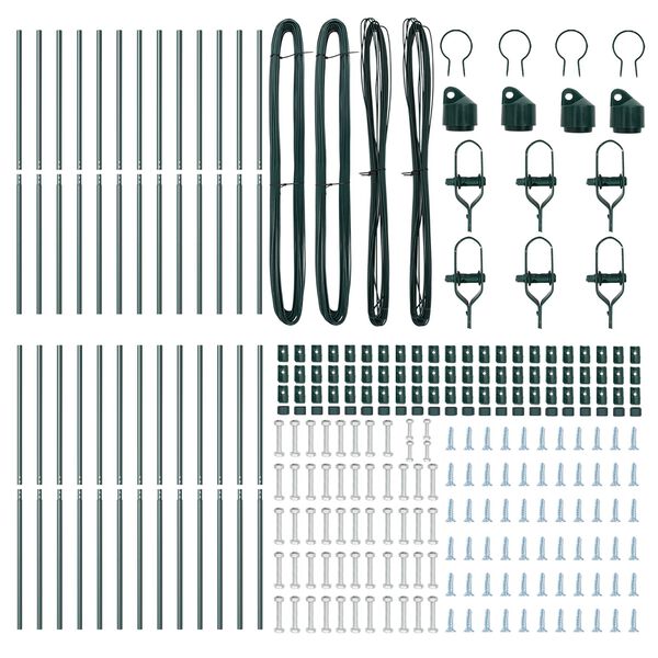 vidaXL Стълб за ограда. Друг 26 pcs Зелен 3,2 x 3,2 x 200 см Стомана
