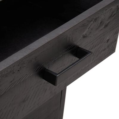 vidaXL Нощни шкафчета, 2 бр, черни, 40x30x55 см, борово дърво масив