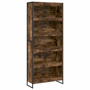 vidaXL Шкаф за книги 80 x 30 x 189,5 см Инженерна дървесина Димящ дъб
