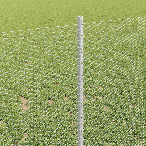 vidaXL Ограда с пост Сребрист 1 x 50 m Стомана