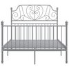 vidaXL Рамка за легло, сива, метал, 120x200 cм
