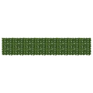 vidaXL Завеса за балкон с листа Зелено 400 x 75 cm Полиестер и тъкан