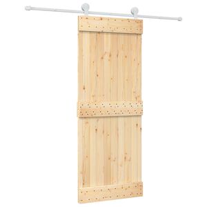 vidaXL Преплъзваща се врата 80 x 210 cm Естествено и бяло