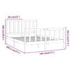 vidaXL Рамка за легло без матрак, бял, 140x190 см, бор масив
