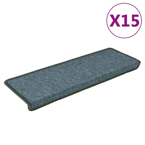 vidaXL Изтривалки за стълби 15 бр. 65x21x4 см, тъмнозелени, правоъгълни, кант