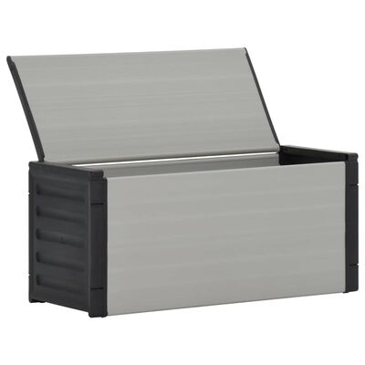 vidaXL Градински шкаф за отпадъци, сив, 85x34x40 см