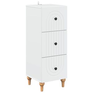 vidaXL Чекмеджетен шкаф Бяло 33 x 34,5 x 90 см Инженерна дървесина