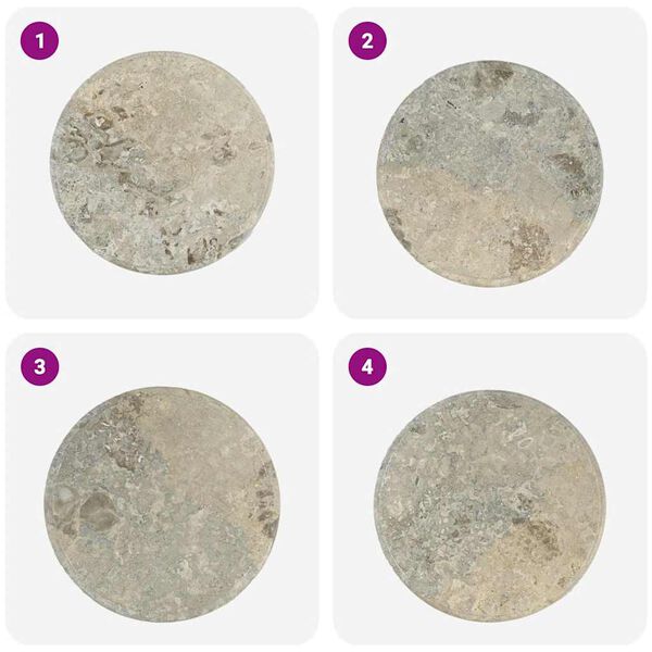 vidaXL Плот за маса, сив, &Oslash;50x2,5 см, мрамор