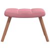 vidaXL Люлеещ се стол с табуретка, розов, кадифе