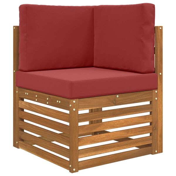 vidaXL Възглавница за диван на открито 3 pcs виненочервен Полиестер