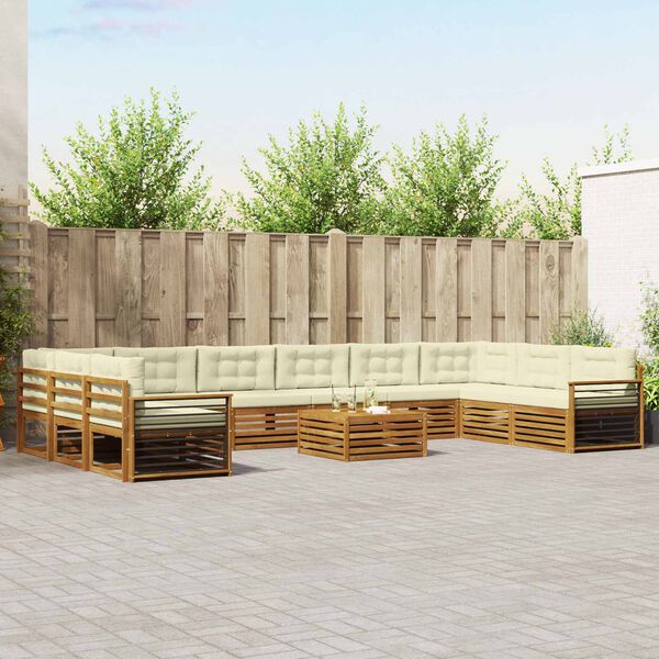 vidaXL Комплекти дивани с възглавница 11 pcs Натурален и Крема