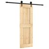 vidaXL Преплъзваща се врата Естествено и черно 70 x 210 cm