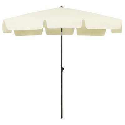 vidaXL Плажен чадър пясъчножълт 200x125 см