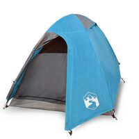 vidaXL Къмпинг палатка за 2 души синя 254x135x112 см 185T тафта