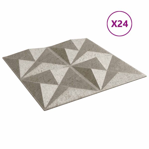 vidaXL Стенни панели 24 pcs Оригами Бетон 50 x 50 cm XPS Пяна