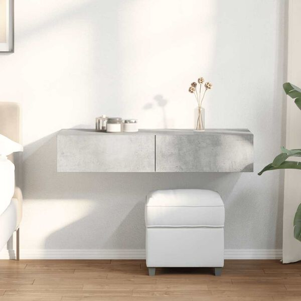 vidaXL Стенен рафт с чекмеджета 100x36x19 см инженерно дърво