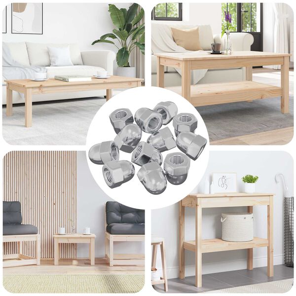 vidaXL Гайка 12 pcs Сребрист M6 x 10 мм Желязо