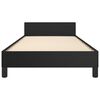 vidaXL Рамка за легло с табла, черна, 90x200 см, изкуствена кожа