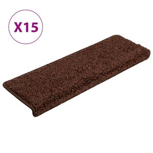 vidaXL Изтривалки за стълби 15 бр. 65x21x4 см, кафяви, правоъгълни, кант