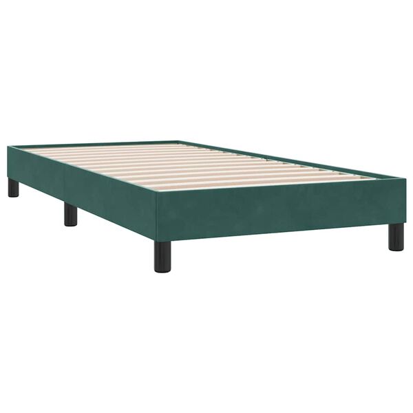 vidaXL Box Spring Легло без матрак Тъмнозелено 100x210 cm Кадифе