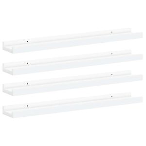 vidaXL Стенни рафтове, 4 бр, бели, 60x9x3 см