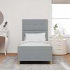 vidaXL Рамка за легло с таблото Светлосиво 90 x 190 cm текстил