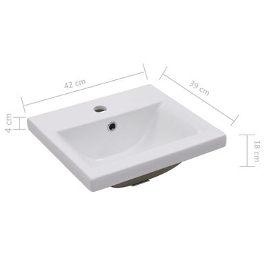 vidaXL Шкаф за баня с вградена мивка, бял гланц, ПДЧ