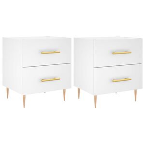 vidaXL Нощни шкафчета, 2 бр, бели, 40x35x47,5 см, инженерно дърво