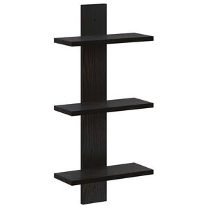 vidaXL Стенен рафт Черен дъб 30 x 13,5 x 64,5 см Инженерна дървесина