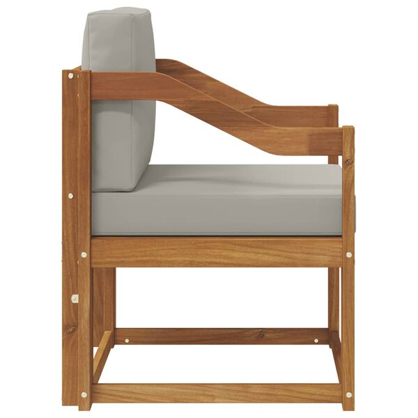 vidaXL Външен диван Солидно акациево дърво и полиестер