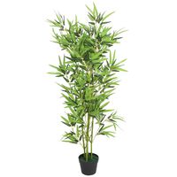 vidaXL Изкуствено растение бамбук със саксия, 120 см, зелено