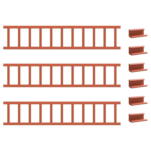 vidaXL Снегозадържател за покрив Червено 300 x 2,5 x 20 см Стомана