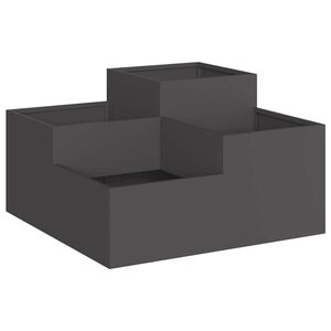 vidaXL Градинска саксия Черно 80 x 80 x 48 см Стомана
