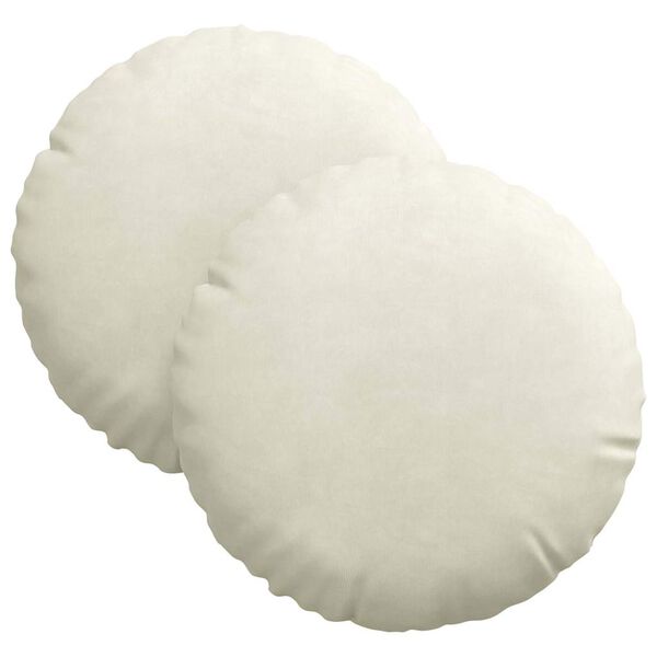 vidaXL Възглавници за седалки 2 pcs Крем &Oslash; 40 x 13 см Кадифе